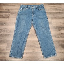 Carhartt Relaxed Fit Jeans Classic Denim Pants Workwear Blue Size 38x30