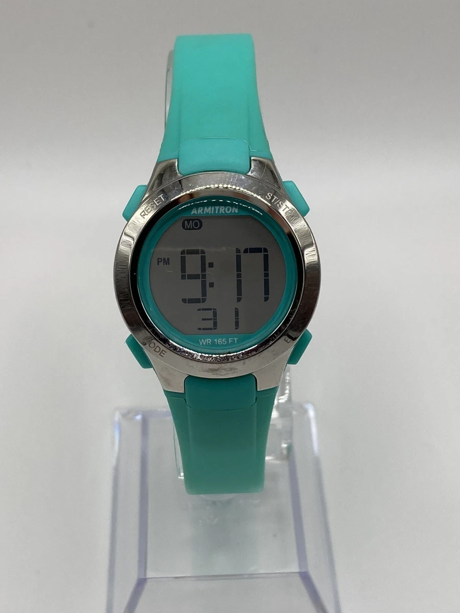 Armitron Pro Sport Ladies Green Silicone Digital Watch W R 165ft