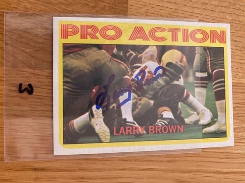 Washington Redskins Larry Brown signed 1972 Topps High Number card