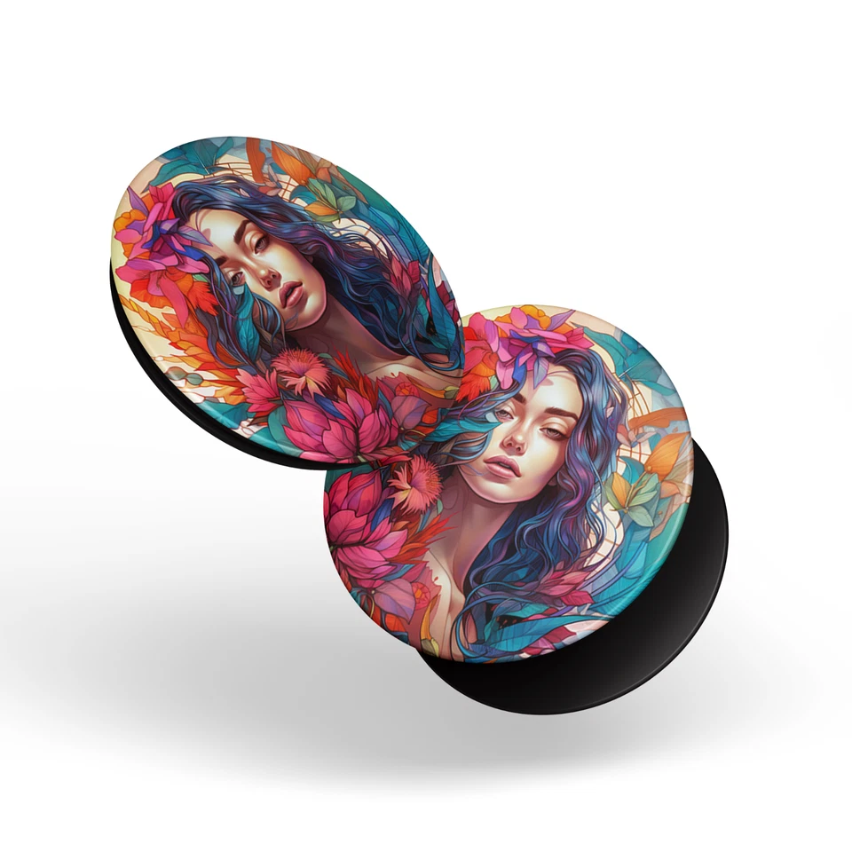 PopSockets Floral Girl Women Cell Phone Pop Sockets for Phone Swappable PopGrip - Image 4 of 4