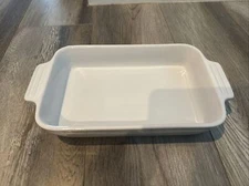 LE CREUSET Rectangular Stoneware Casserole Baking Dish  7 x 10 WHITE