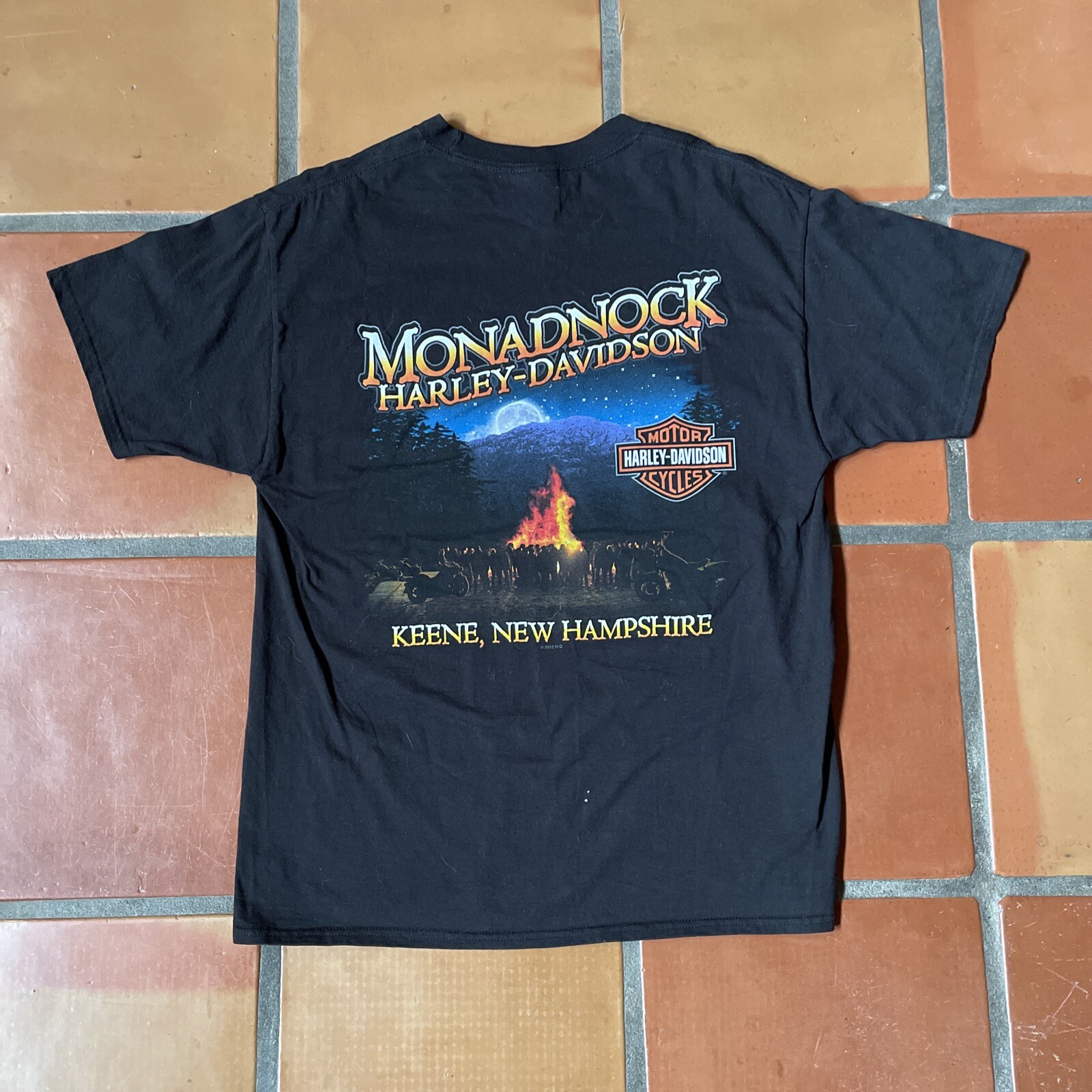 Maglietta Harley Davidson Motorcycles Monadnock da uomo grande nera Keene New Hampshire