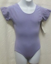 lilac short sleeve Leotard EUROTARD Cotton Spandex CHILD Size 1043 New
