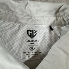 Graham Luxe Golf Polo Mens Sz XL Geometric White Grey