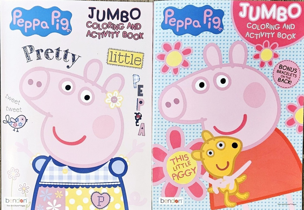 PEPPA PIG JUMBO COLORING AND ACTIVITY BOOK Set of 2 with 24