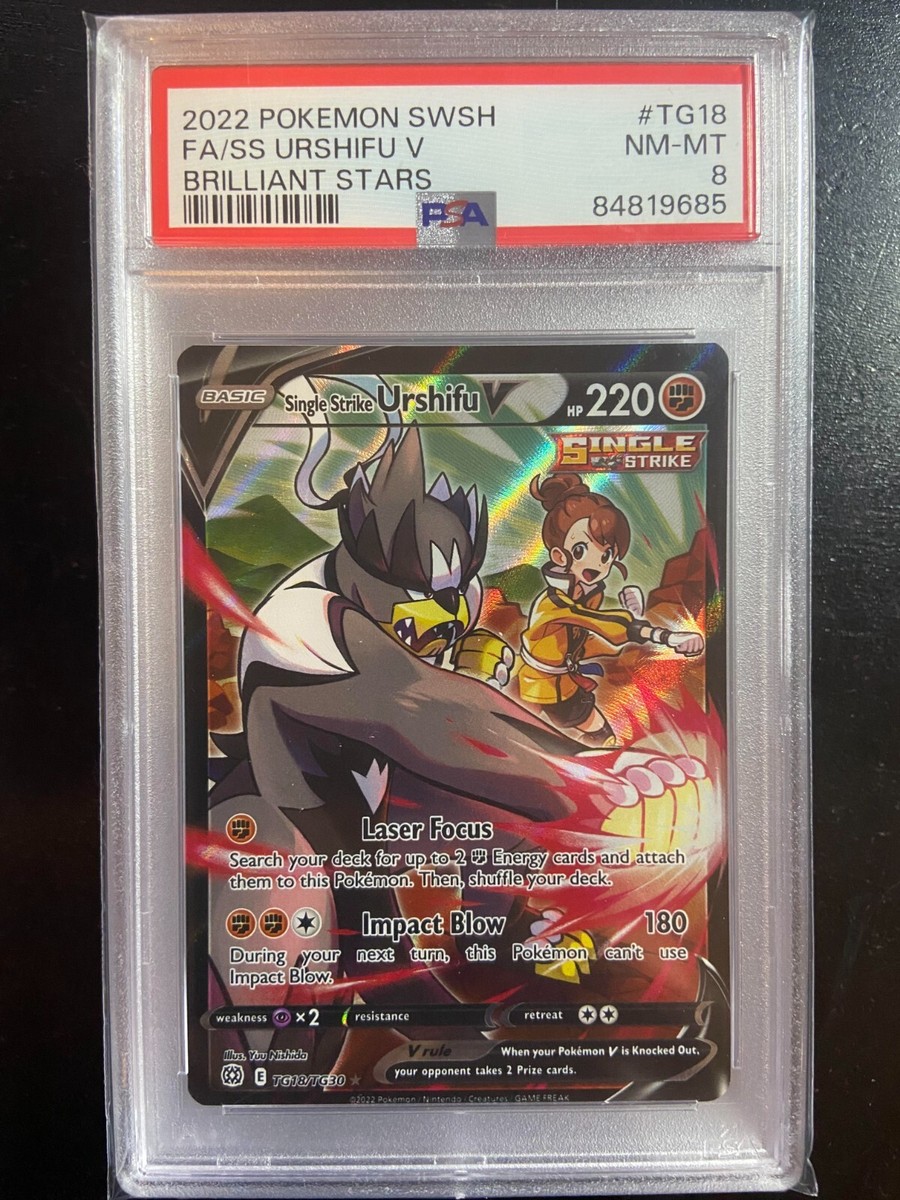 2022 Pokemon SWSH SS Urshifu V Full Art Brilliant Stars #TG18 PSA
