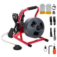 Drain Cleaner Machine Electric Drain Auger 50" x 5/16" W/ 6 Cutters