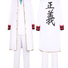 Anime One Piece Vice Admiral Monkey D Garp White Cosplay Costume Fullset W/cloak