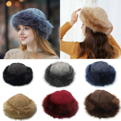 Bonnet Femme En Fausse Fourrure Épais - Chapeau Thermique Sans Bords Pour Ski Et Extérieur
