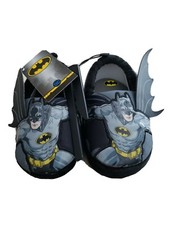 BATMAN Slippers Boys Toddler Wing Slipper with Rubber Soles Size 5-6