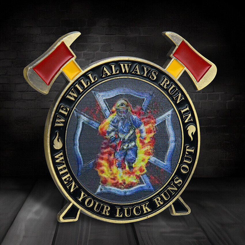 Fire Axe Shape Coin Firefighter Gift Challenge Coin Collection Commemorative