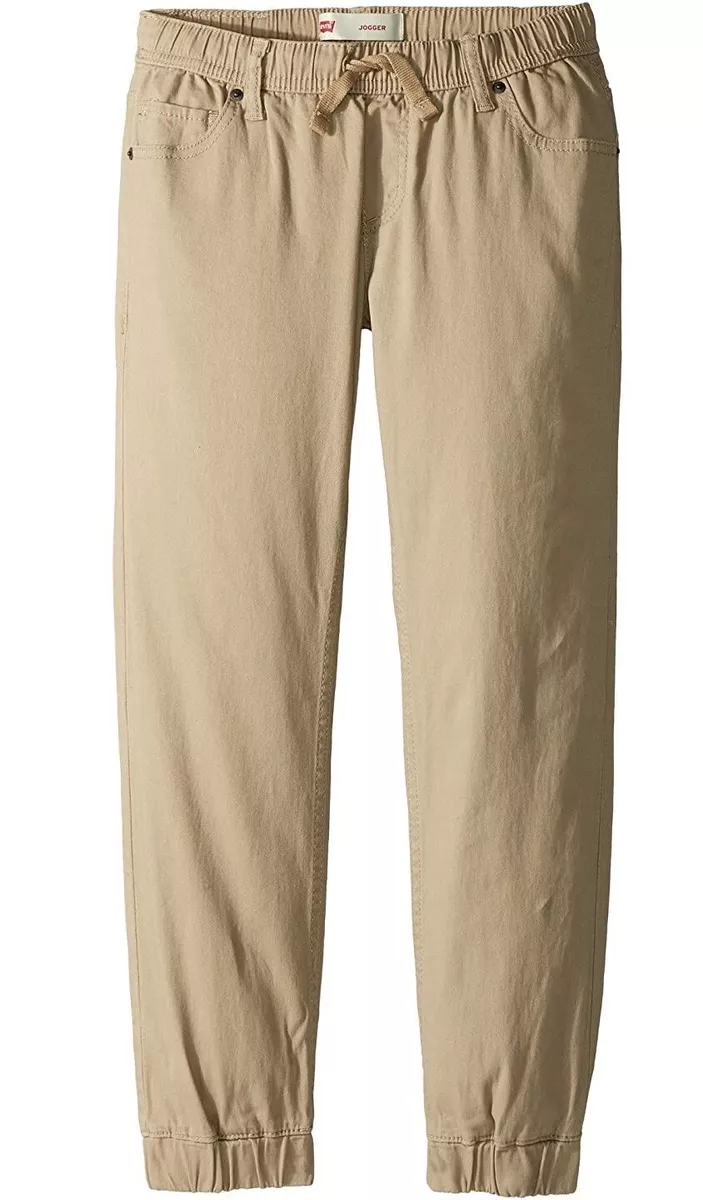 Levi s Kids Boys Stretch Slim Jogger Pants Pull On Jeans Khaki Size 7 Reg
