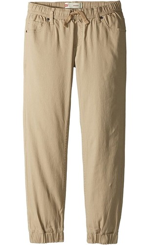 Levi's Kids Boys Stretch Slim Jogger Pants Pull-On Jeans, Khaki, Size 6 Reg