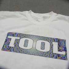 Tool White Full Size T-Shirt Mens Double Sided Concert Band Tee