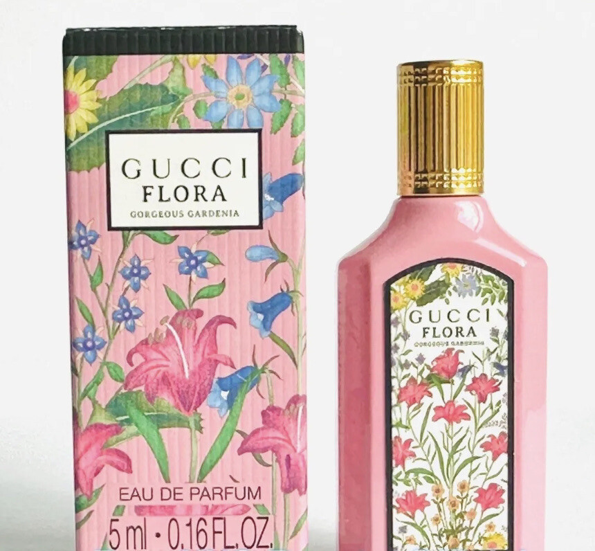 Gucci Flora Gorgeous Gardenia Eau De Parfum Splash 5mL & New Gucci