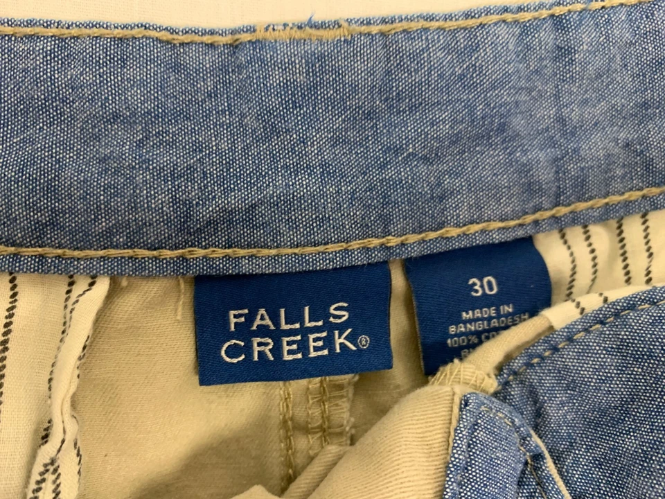 Shorts cargo masculino tamanho 30W FALLS CREEK bege em excelente estado usado - Imagem 2 de 4