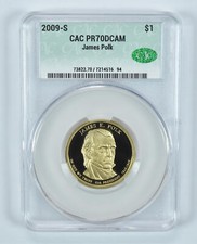 2009-S Presidential $1 James Polk PR70 DCAM CAC CACg