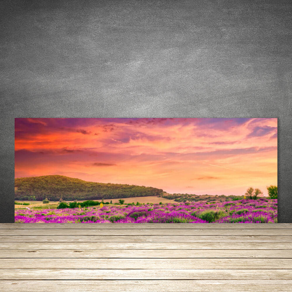 Crédence de cuisine en verre trempé 125x50 fond de hotte floral paysage nature