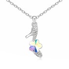 <!--F#f_0-->GORGEOUS 18 WHITE GOLD PLATED GENUINE CZ & AB AUSTRIAN CRYSTAL SHOE NECKLACE <!--F/-->