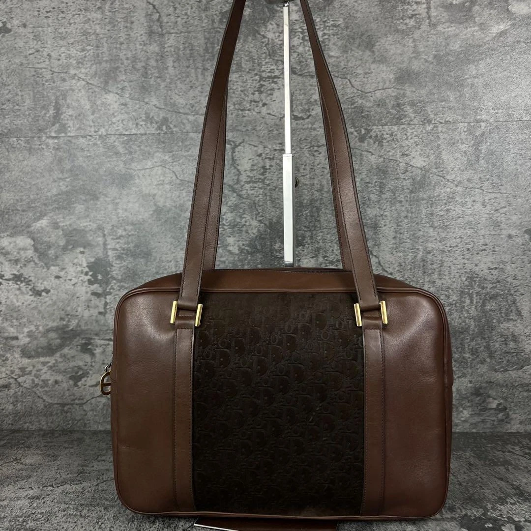 Sac bandoulière trotteur cuir marron Christian Dior authentique occasion DE JAPON