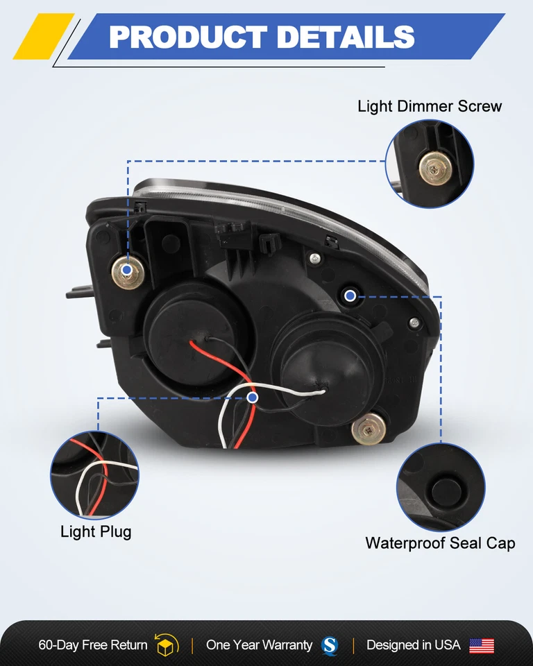 For 2000-2005 Mitsubishi Eclipse Headlights + LED Tail Lights Rear Brake Lamp Foto 3 de 4