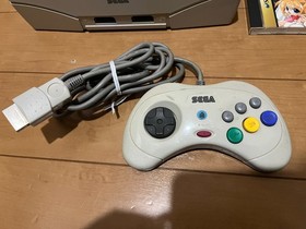 SEGA Saturn Console White Color & Controller with games Japan 0114