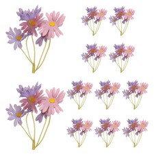 12Pcs Fleur Marguerite pour table bougie flottante Pink Purple