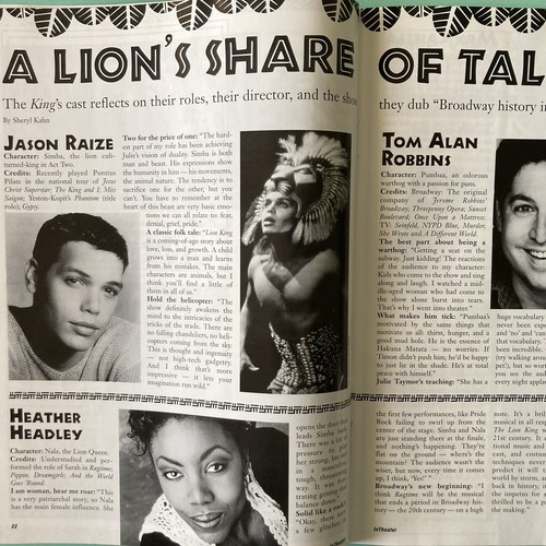 NUMERO SPECIALE DA COLLEZIONE IL RE LEONE nella rivista teatrale - 21 novembre 1997 - Foto 4 di 6