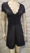 Susie Rose Ruched LBD Stretch Mini Black Dress Size Small 3-5 
