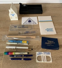 Bell Telephone Pen Holder Desktop Accessory Pioneers of America Advertising