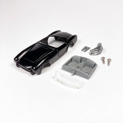 Shelby Cobra MK1  HO Slot Car Body Kit with FULL INTERIOR (BLACK)
