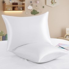 2 Pack Zippered Satin Toddler Pillowcases 13x18 Inch - Silky Soft Toddler Pillow