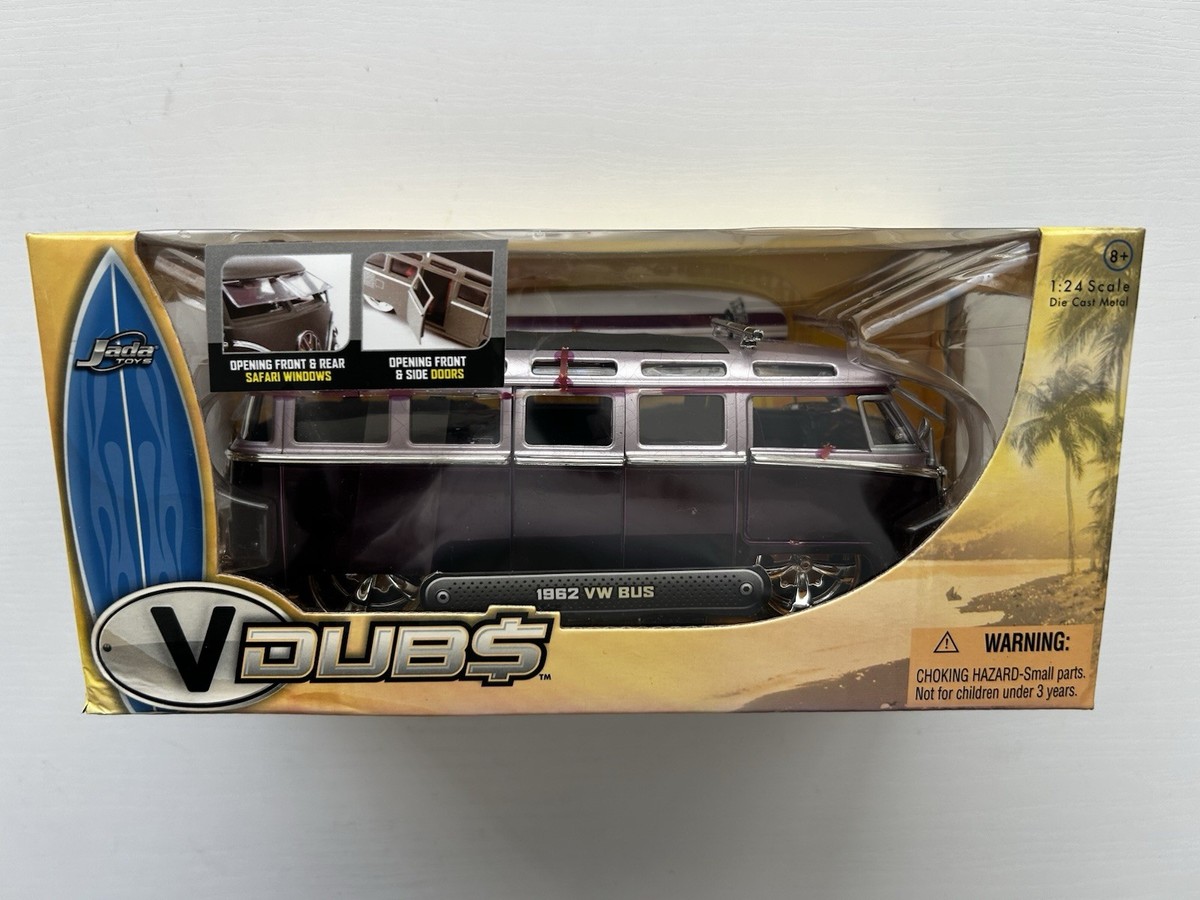 Jada Toys V Dub$ 1962 Volkswagen Bus Purple 1:24 Diecast Opening
