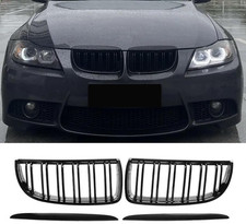 Grill Nieren Kühlergrill Doppelsteg GLANZ SCHWARZ für BMW 3er E90 E91 2006-2008