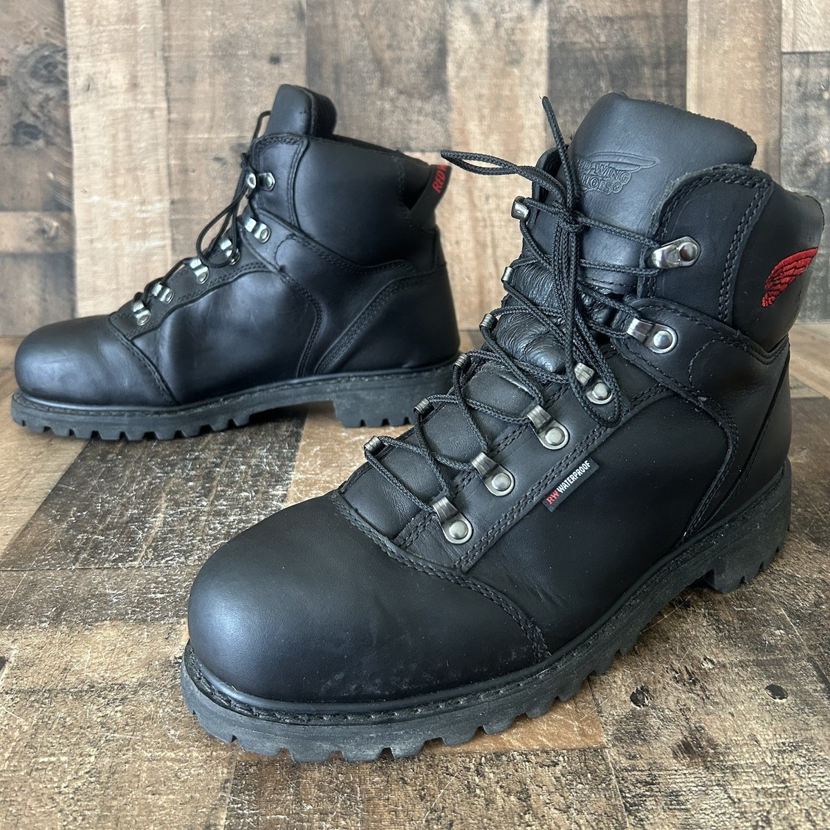 Red Wing 971 Safety Toe Waterproof Lace Up Work Boots Mens 10 D | eBay