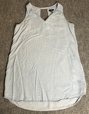 Vintage Gap Women's Blue V-Neck Sleeveless Dress Large Open Back Flirty Summer