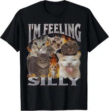 I'm Feeling Silly Funny Cat Meme Bootleg Graphic Men Women T-Shirt