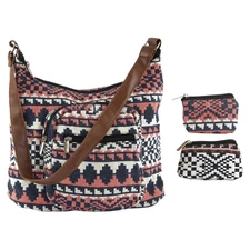 Canyon Sky Jacquard Shoulder Bag with Bonus Matching Pouches