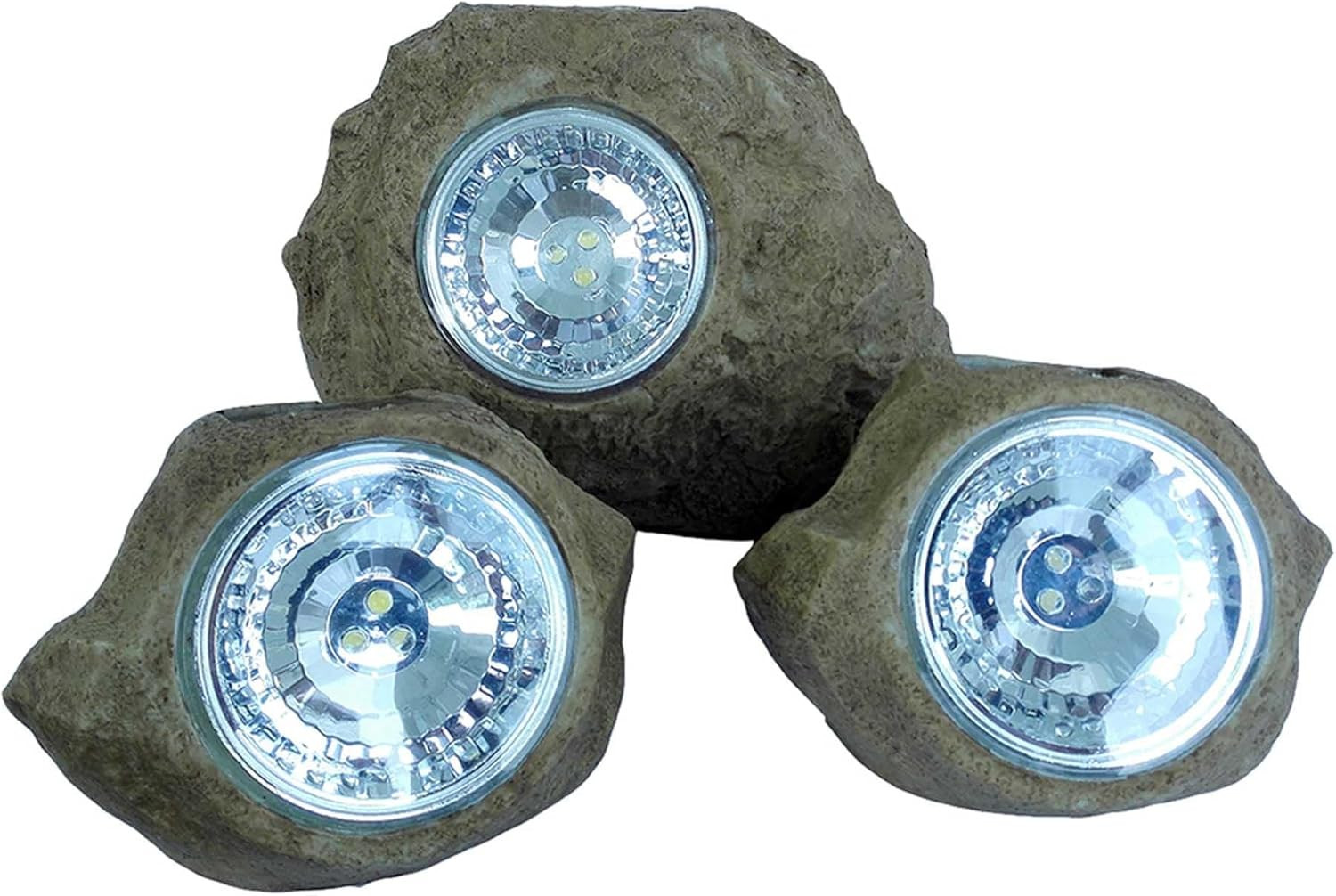 Lotto 3 Rocce LED Solari Rocky Brown - Illuminazione Smart Zero Costi