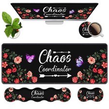 4 in 1 Ergonomic Memory Foam Mouse Pad Wrist Rest Set, Large Gaming Desk Pad ...