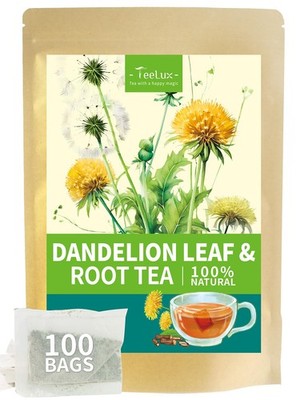 TeeLux Dandelion Leaf & Root Tea Bags, Roasted Aroma, 100 Count (Pack of 1)