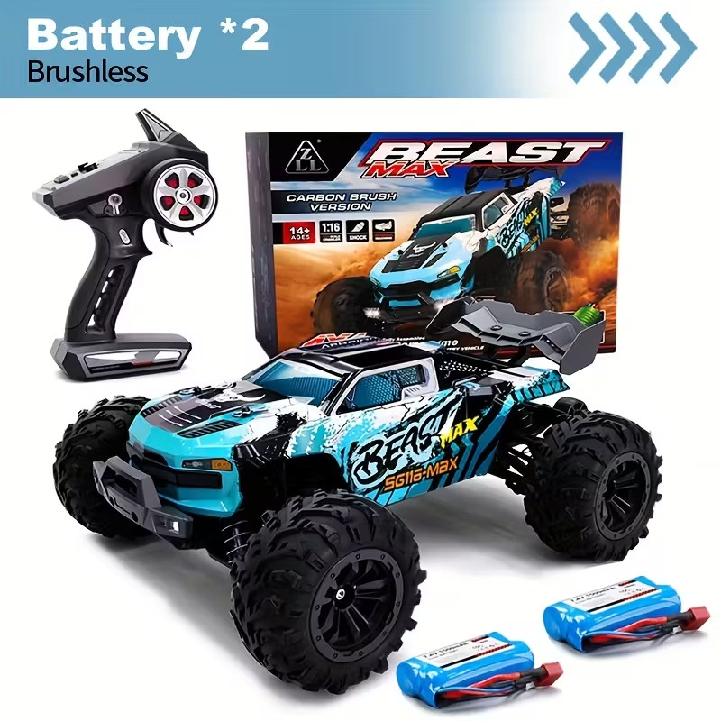 Traxxas Slash comparable Brushless motor 1:16 model 4WD 45+mph and batteries.