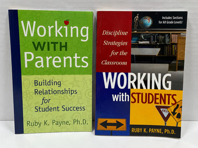 Ruby K Payne 2 Book Lot Working With Parents & Working With Students PB Educatio