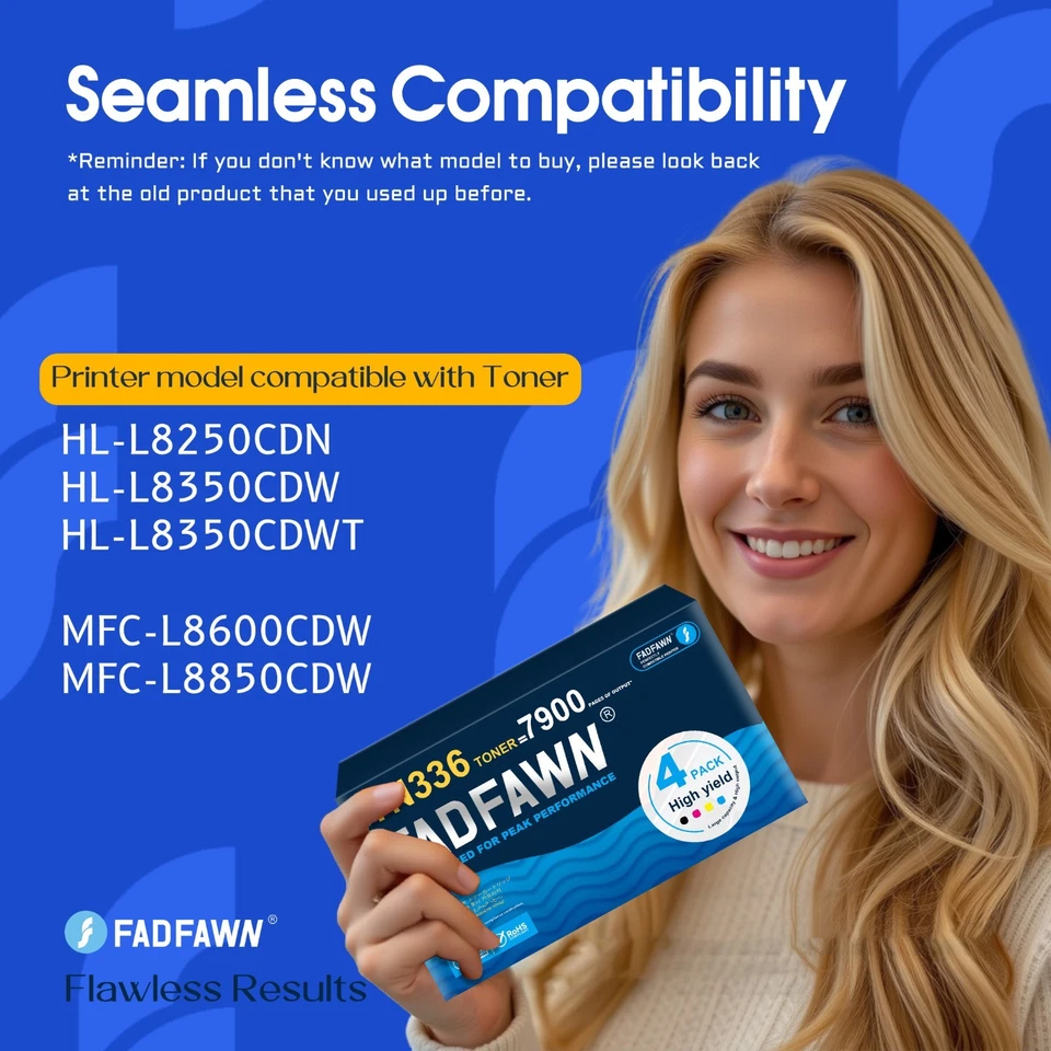 Conjunto de cartuchos de toner 4 peças TN336 para Brother HL-L8350CDWT HL-L8250CDN MFC-L8600CDW - Imagem 2 de 4