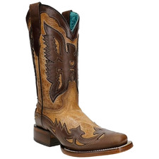 Corral Ladies Sand Eagle Overlay  Embroidery Square Toe Western Boot A5125