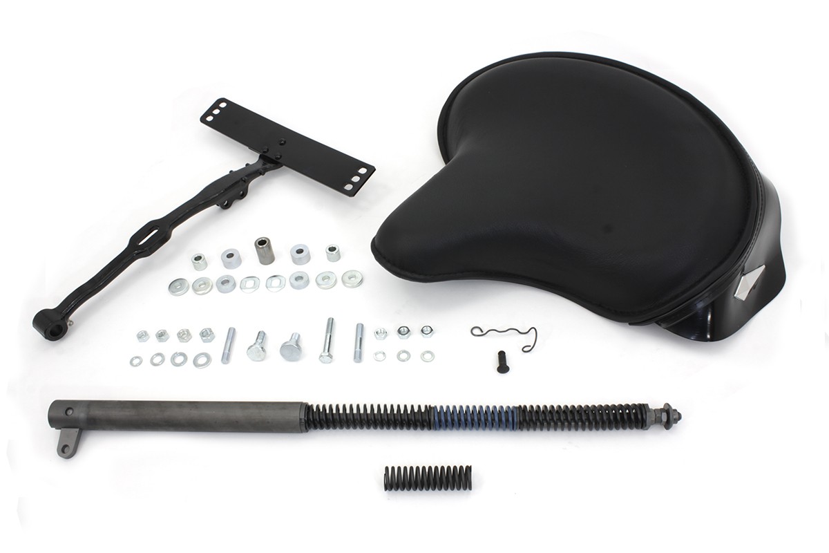 Black Leather Deluxe Solo Seat Kit for Harley-Davidson | eBay