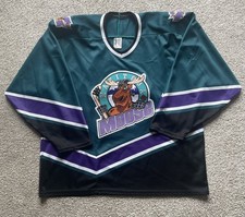 Vintage 90s Bauer Manitoba Moose IHL Hockey  Jersey green Size XL Rare