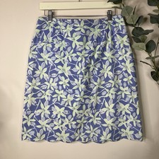 Vintage Lilly Pulitzer Skirt Size 12 Floral Print Scalloped Hem Fully Lined
