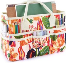 "Craft Organizer Tote Bag Art Storage Caddy with Multiple Pockets Containers for