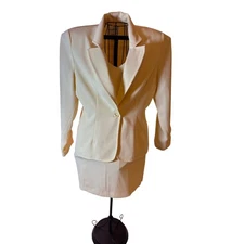 Hugo Buscati Collection Blazer Dress Set Yellow Sleeveless V-Neck Skirt Size 12
